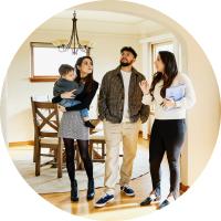 Potential homebuyers viewing a property